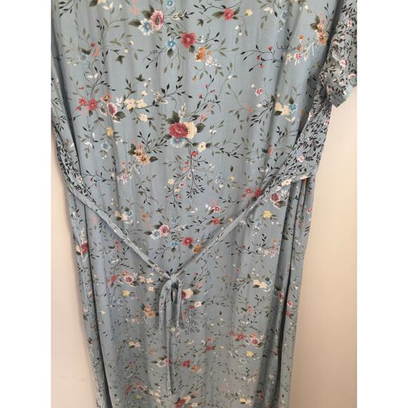 Vtg 90's Weathervane Blue Floral Maxi Dress Cottagecore Ethereal Peasant Fairy - Picture 8 of 9